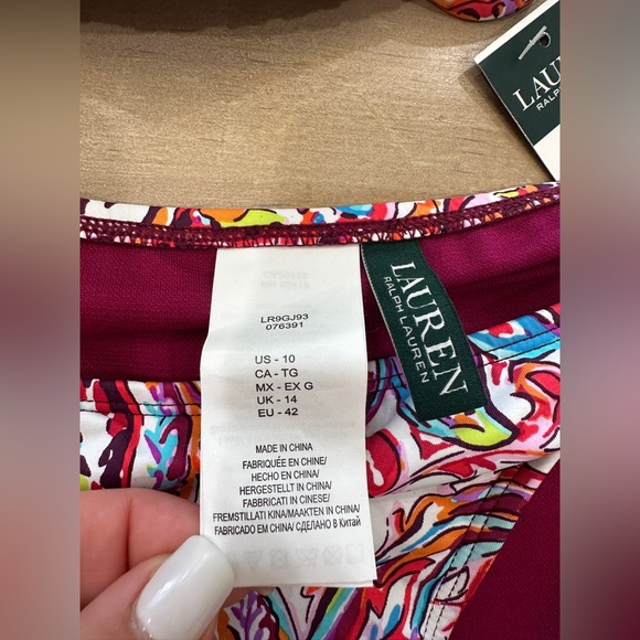 Lauren Ralph Lauren mystic paisley plum bikini nwt swim top and bottom - Picture 10 of 16